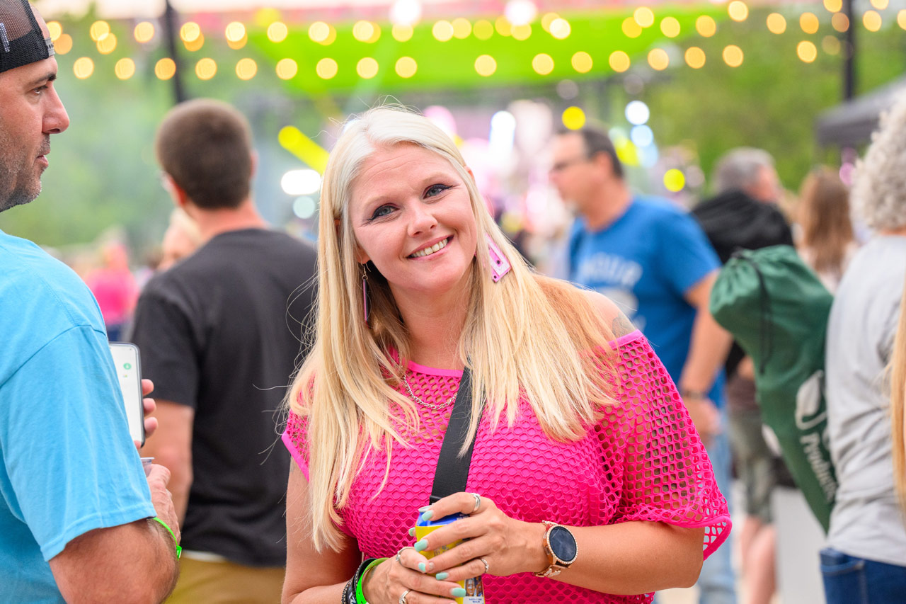 City of Mishawaka resident smiling at an event.